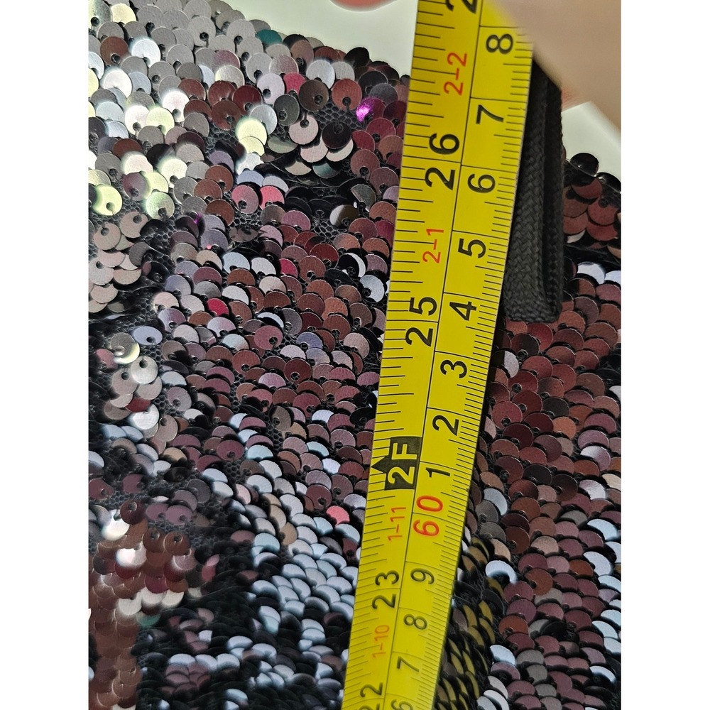 Ann Taylor‎ Factory Black Sequin Cap Sleeve Blouse SZ XL - Picture 7 of 9
